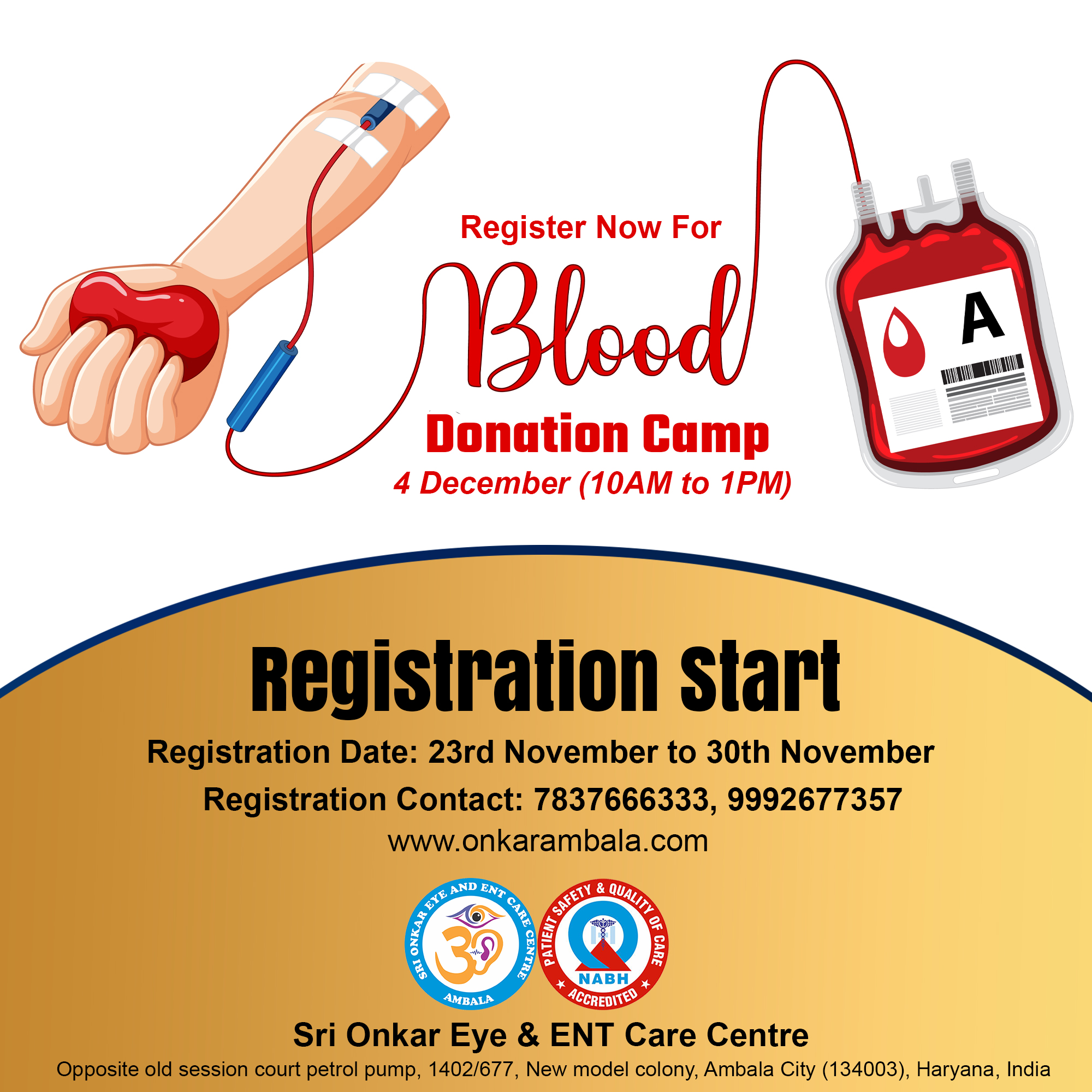 Blood Donation Camp in Ambala City